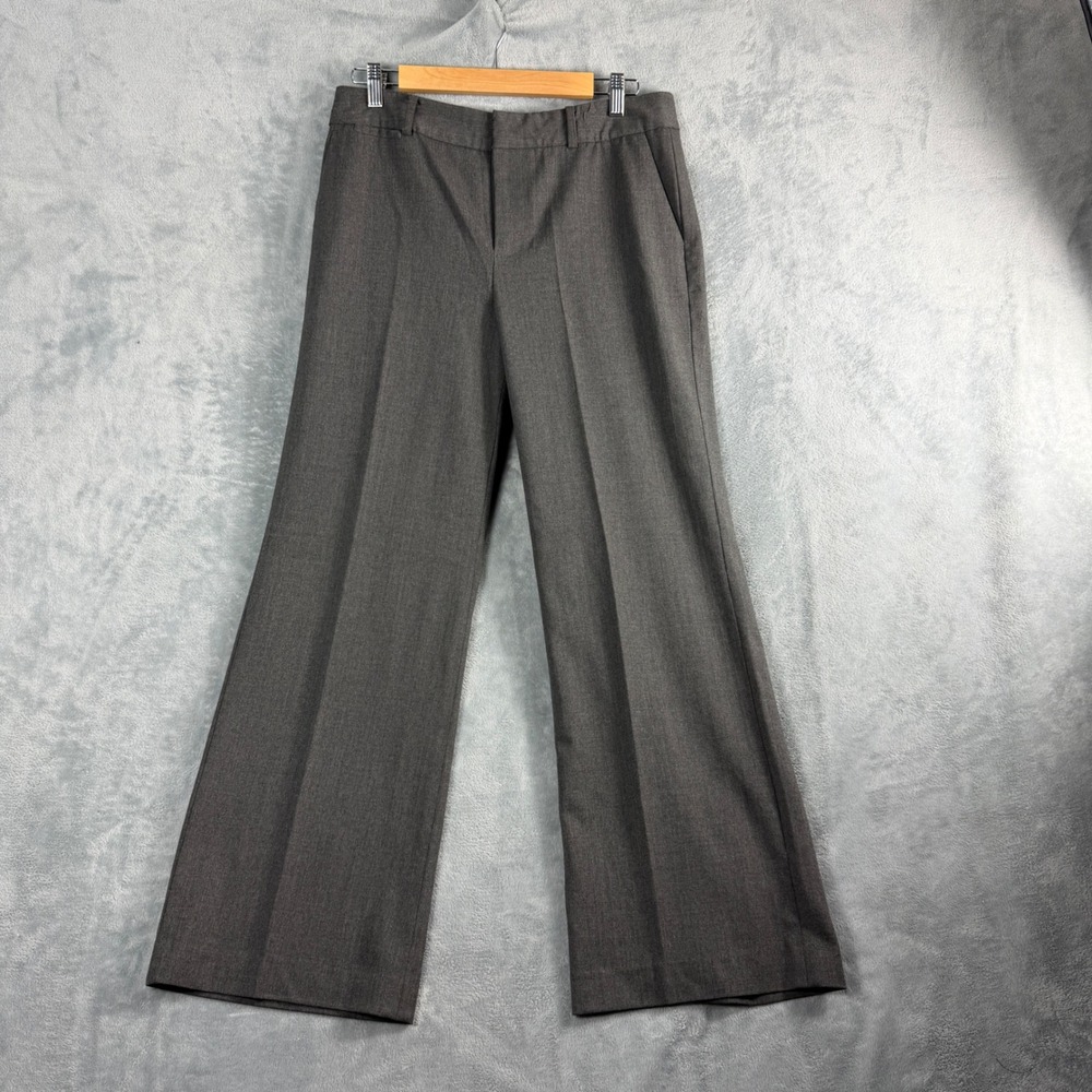 Lauren Ralph Lauren Womens 10P Gray Wide Leg Wool Blend Trousers Office Siren